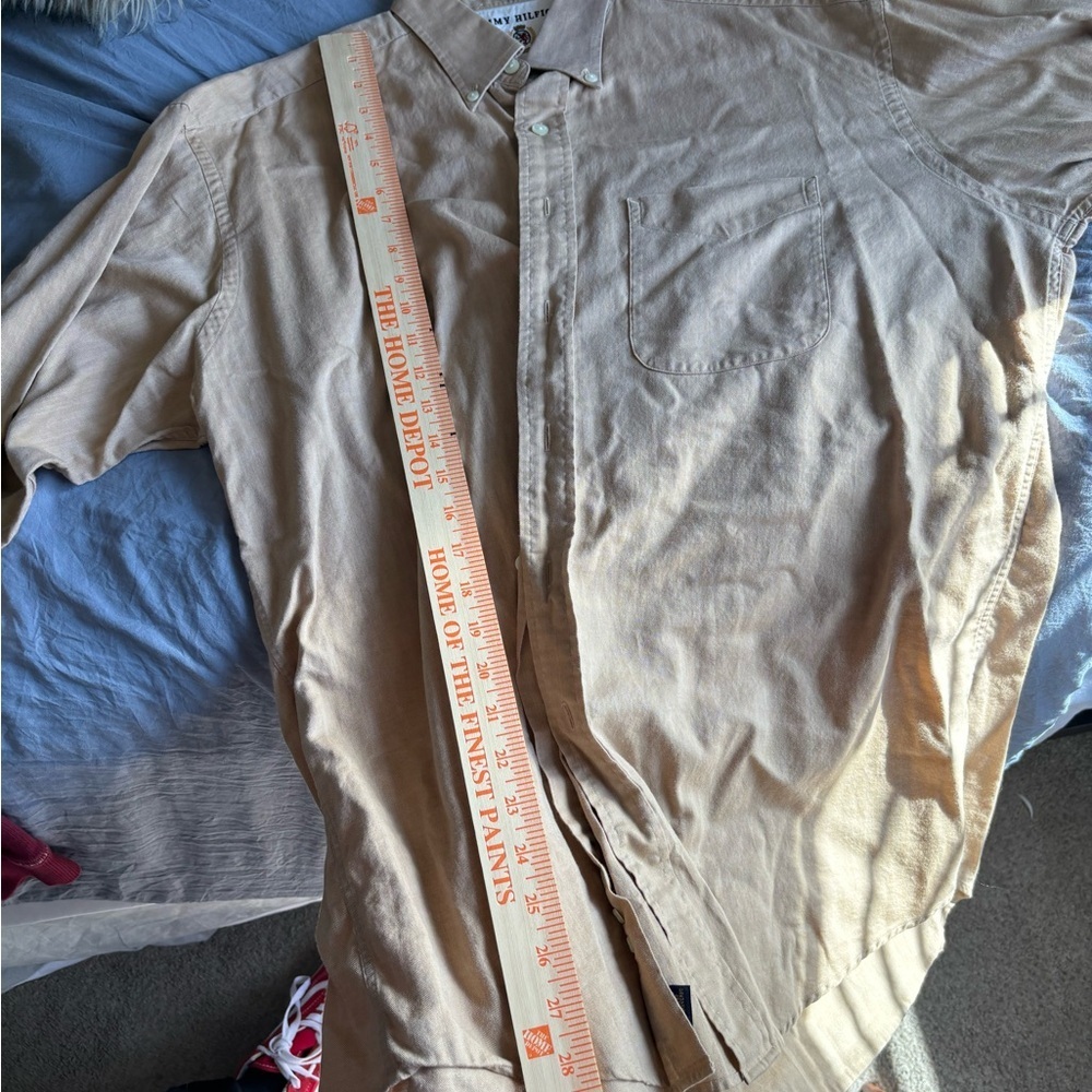 Tommy Hilfiger Men’s Tailored Fit 16 1/2 Size 34-35 Beige Longsleeve Dress Shirt - Picture 8 of 12